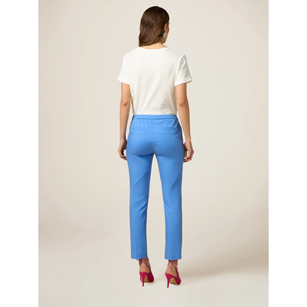 Oltre Katoenmix Basic Tube Broek Blue Dames
