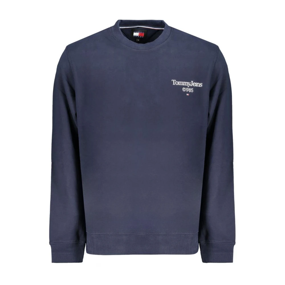 Tommy Hilfiger Blauwe Logo Print Katoenen Sweatshirt Blue Heren