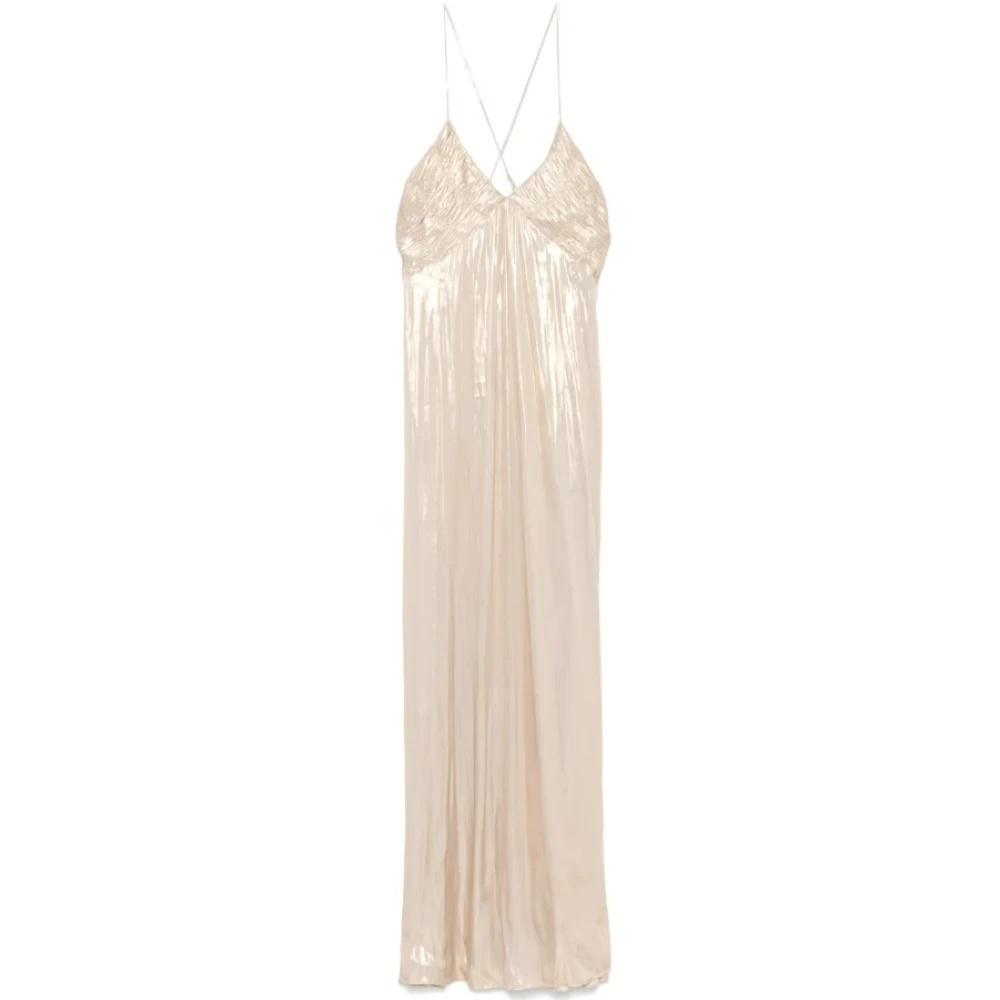 Zadig & Voltaire Gouden Metallic Midi Jurk Yellow Dames