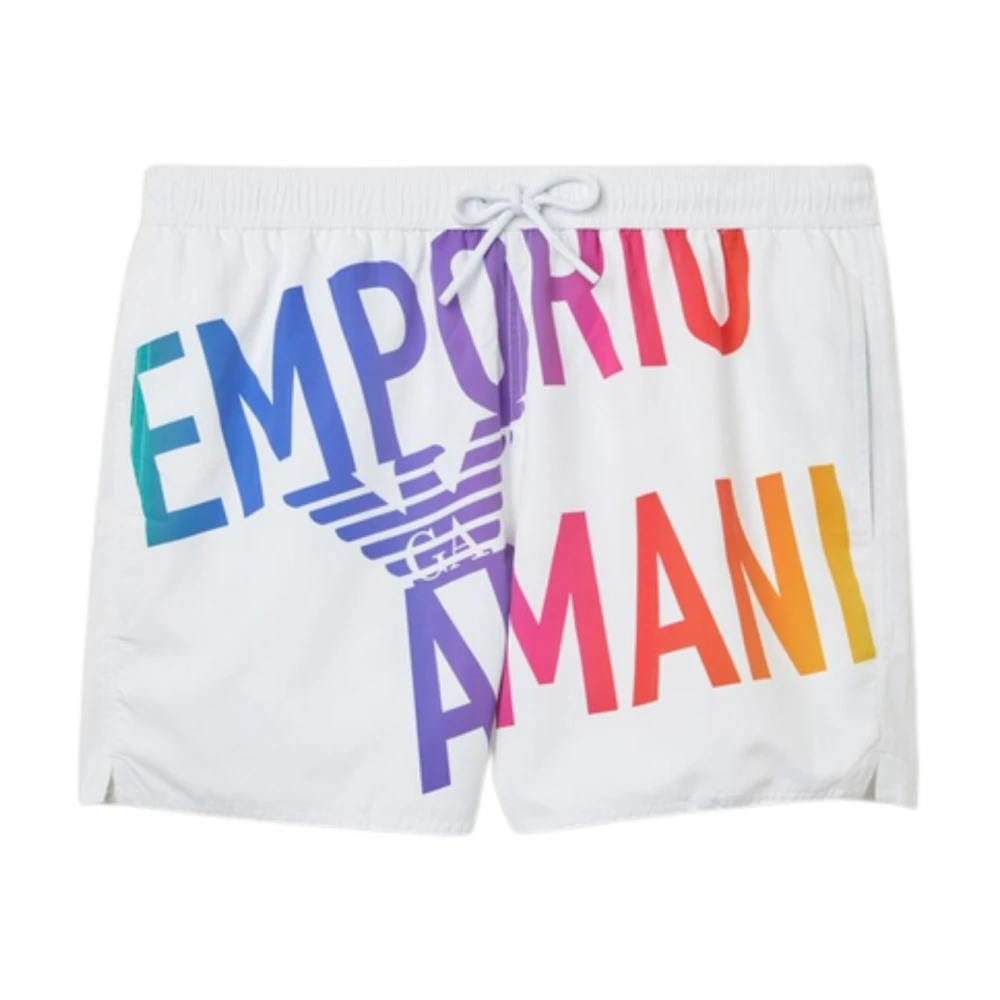 Emporio Armani Vit Moderna Badkläder För Män - Sea Clothing