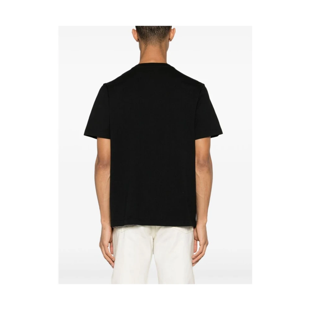 Maison Kitsuné T-shirt met handtekening vossenmotief Black Heren