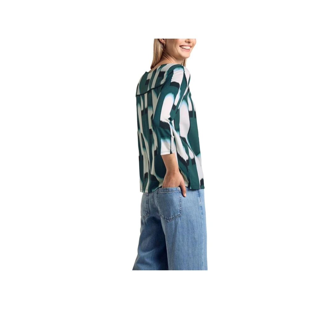 Street One Groene Abstracte Top voor Vrouwen Multicolor Dames