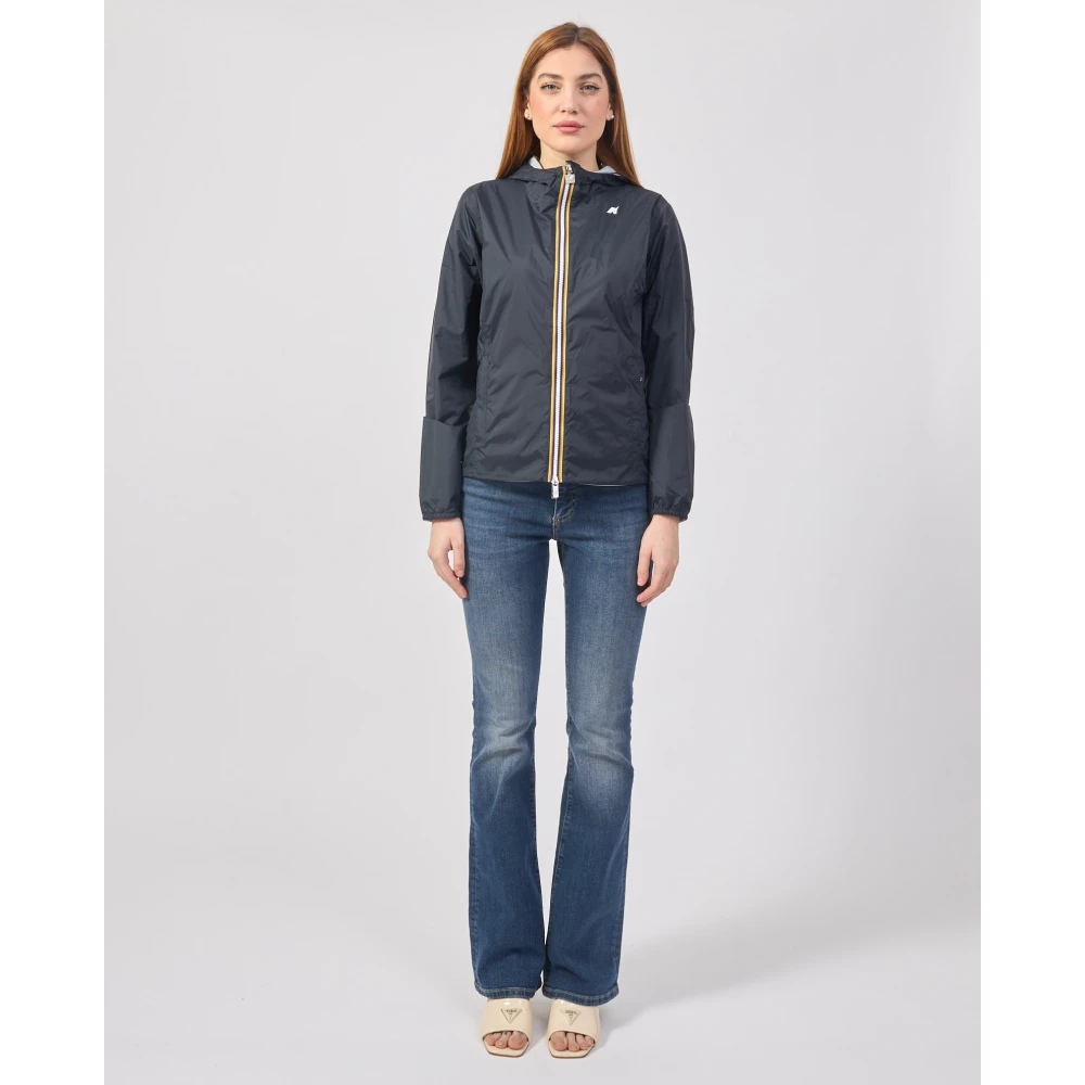 K-way Blauwe Omkeerbare Slim Fit Jas Lily Blue Dames