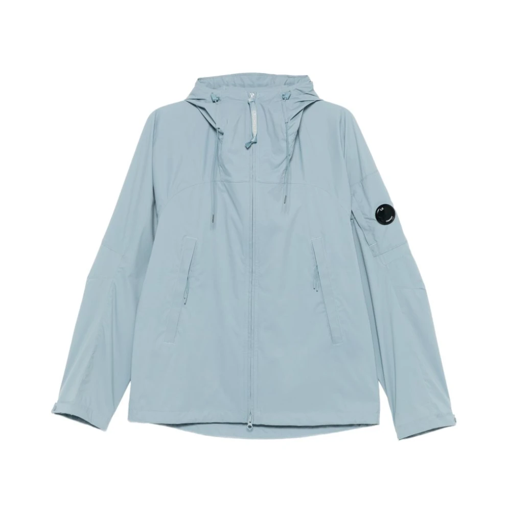 C.p. Company Men's Blue Hooded Zipped Jacket