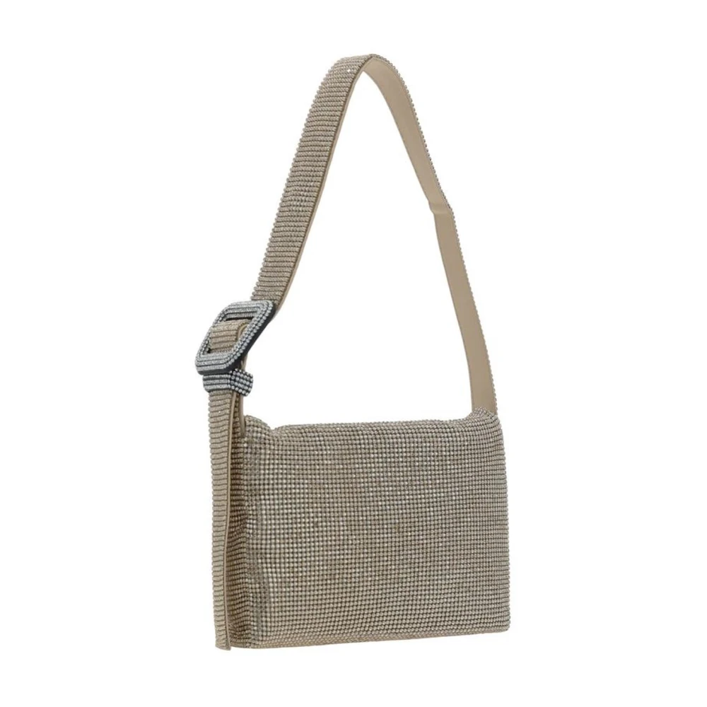Benedetta Bruzziches Schoudertas met kristalversiering en satijnen interieur Gray Dames