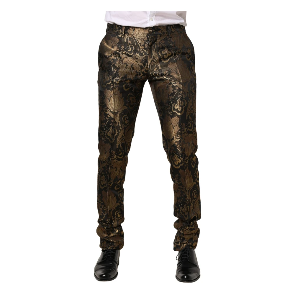 Dolce & Gabbana Multicolor Jacquard Dress Trouser Pants