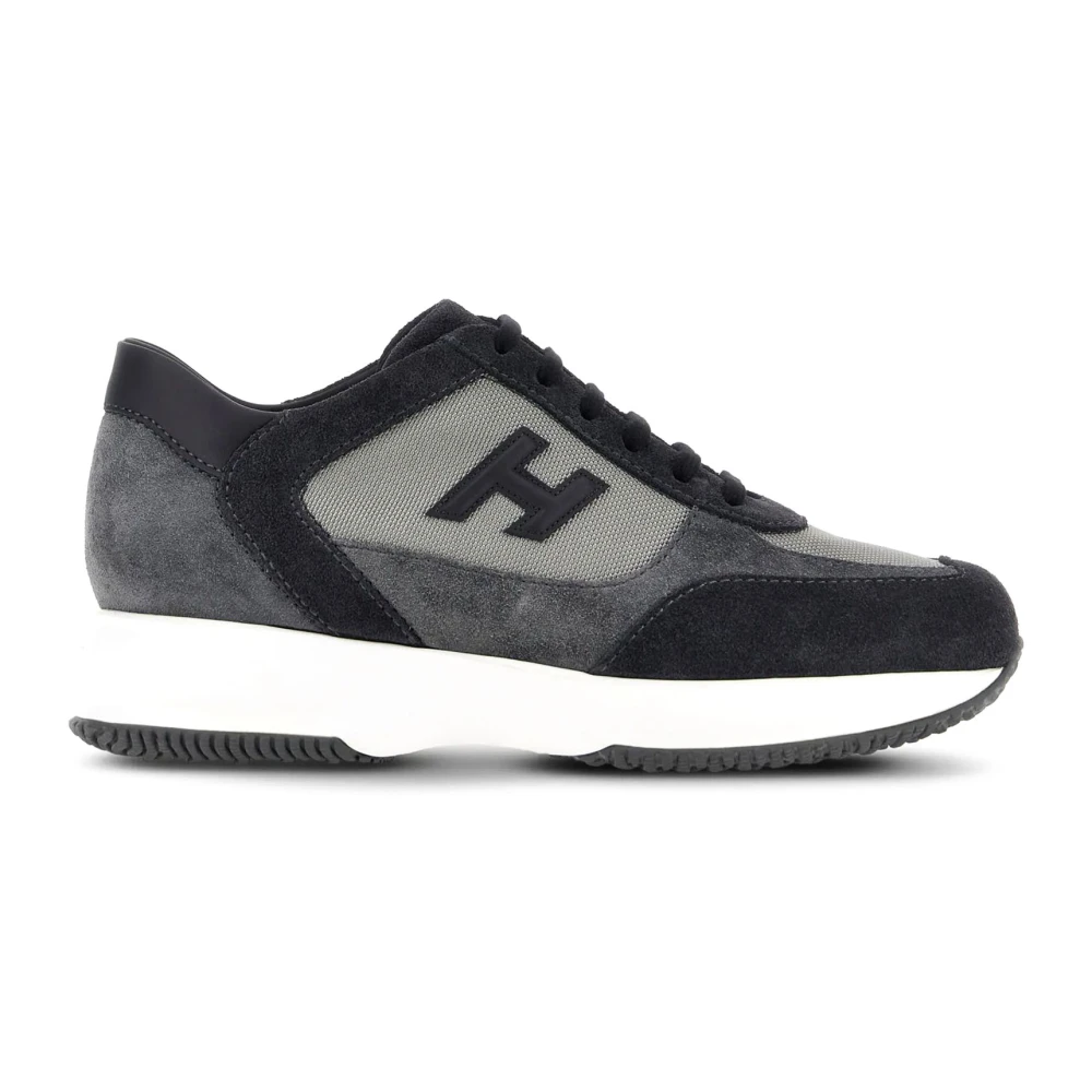 Hogan Interactieve Blauwe Sneakers met Suède Heren Schoenen Veelkleurig Multicolor