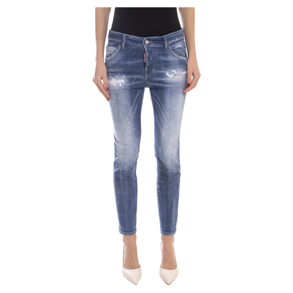Dsquared2 Women's Blue Navy Pocket Trousers Size 5