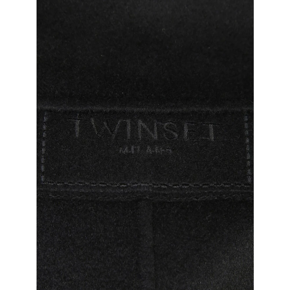 Twinset Elegante Zwarte Jas & Mantel Black Dames