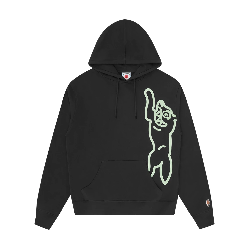 Icecream Men's Black Vertical Jumbo Running Dog Popover Hood - Hoodies - Xl - Sweatshirts & Hoodies