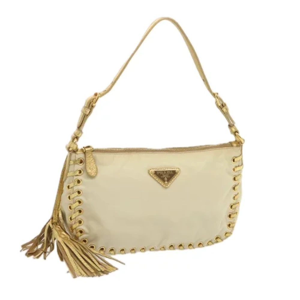 Prada Vintage Pre-owned Nylon pouches Beige Dames