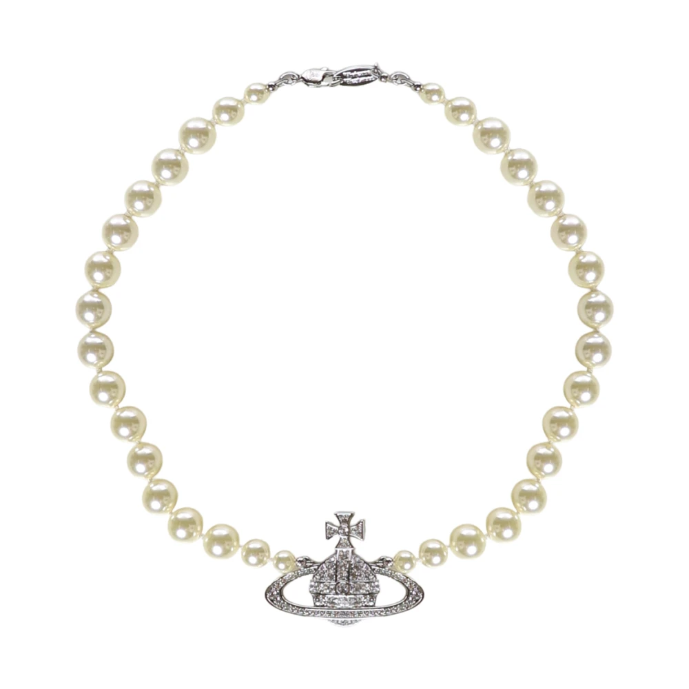 Vivienne Westwood One Row Pearl Bas Relief Choker - Female - Necklaces - Beige - M - Accessories - Image 5