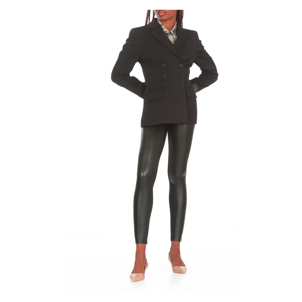 Wolford Zwarte elastische stof leggings Black Dames