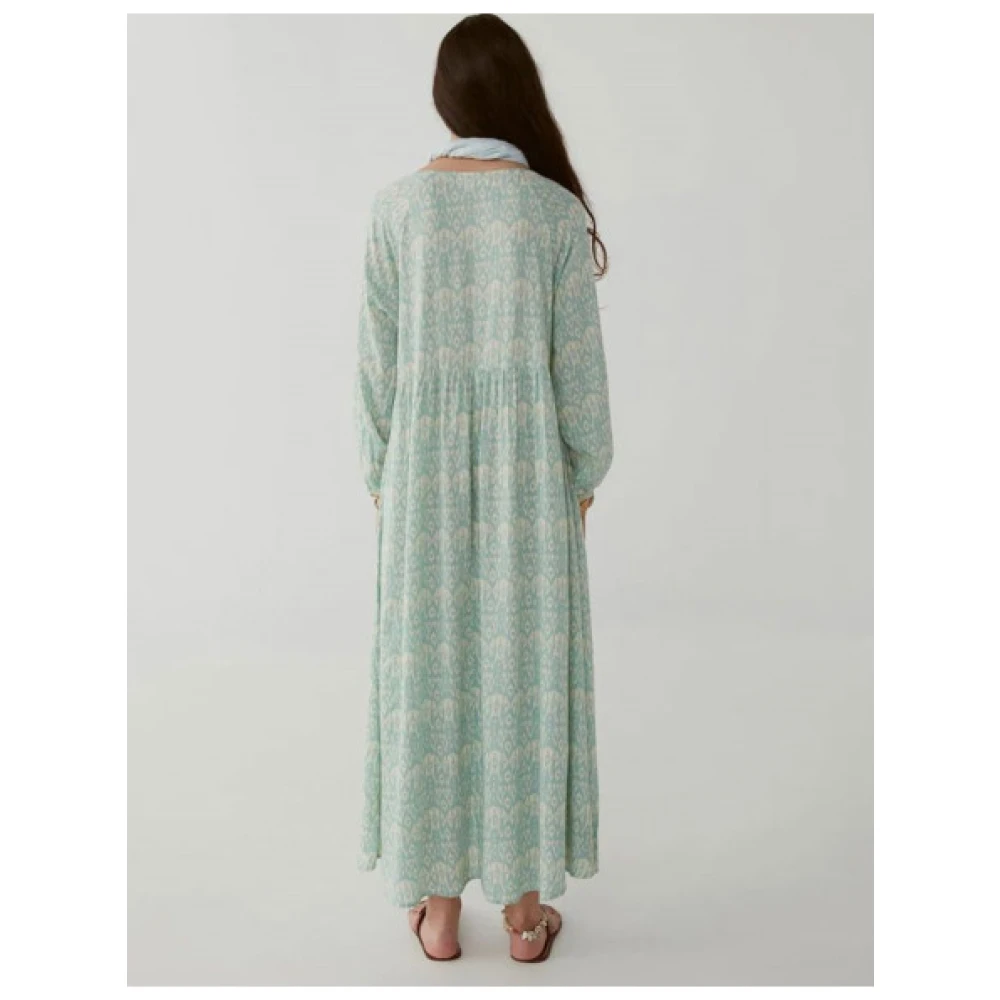 Maison Hotel Maxi Robe Maria Viscose Jurk Blue Dames