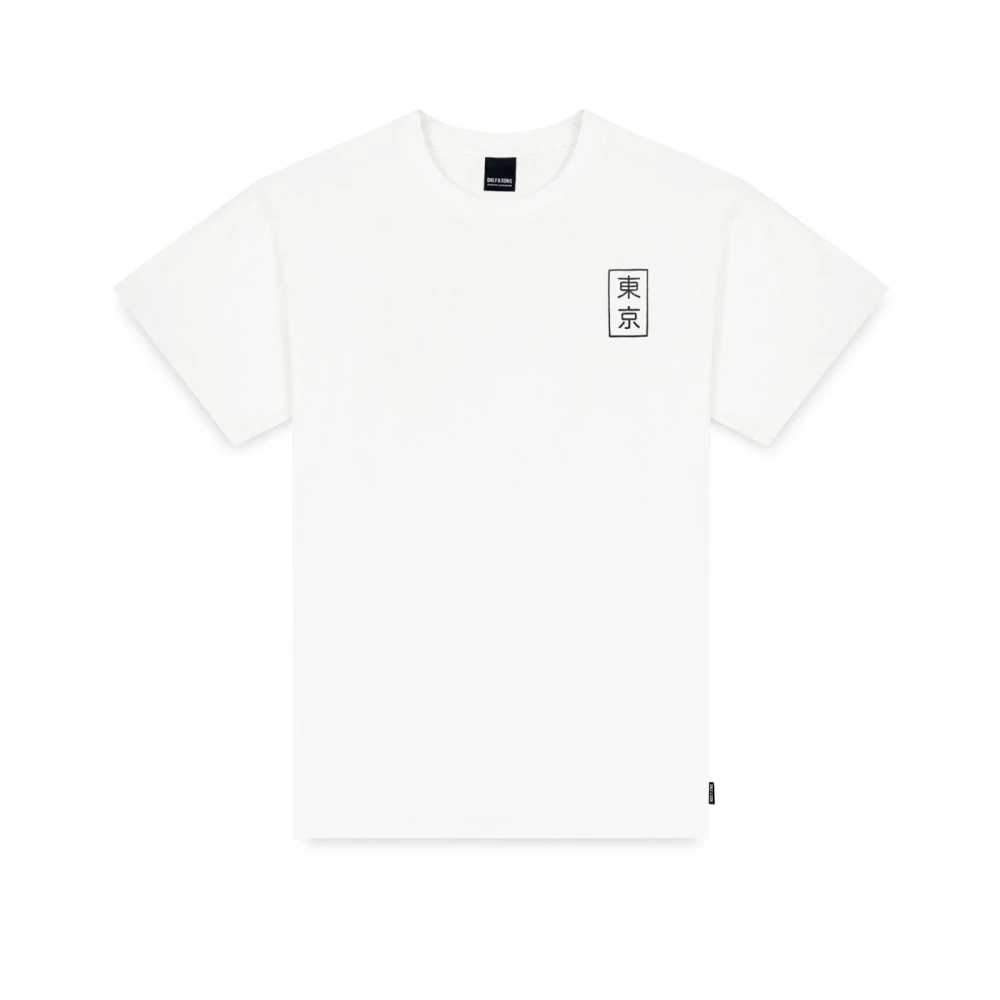 Only & Sons Relaxte Japanse Korte Mouw T-shirt White Heren