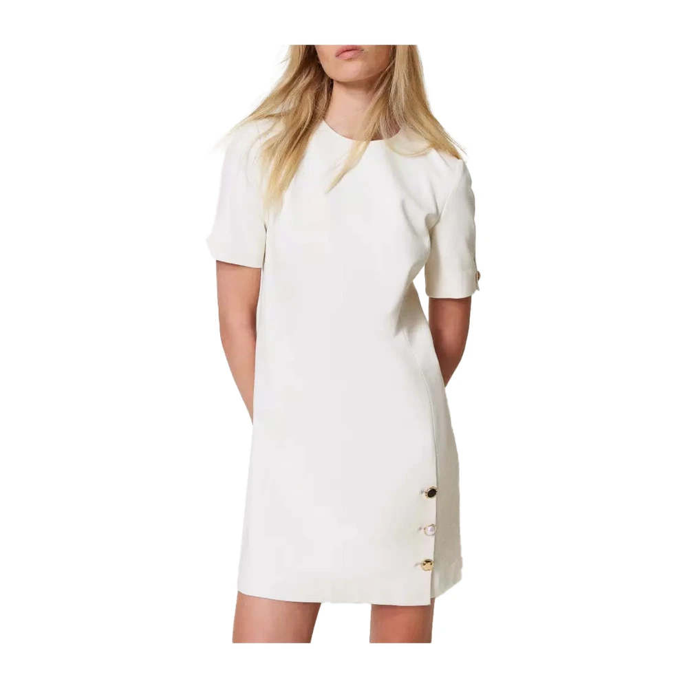 Twinset Viscose jurk met elegante stijl Beige Dames