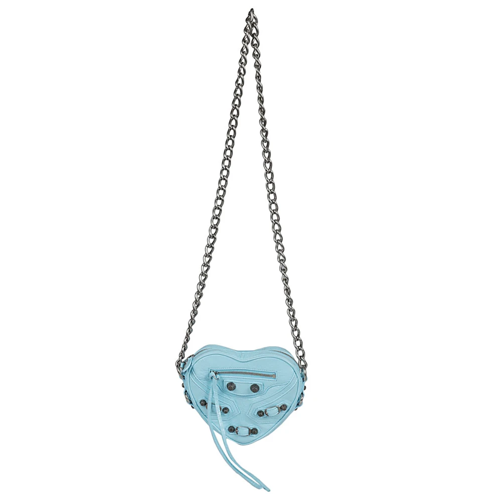 Balenciaga Stijlvolle Mini Blauwe Tas met Ketting Schouderband Blue Dames