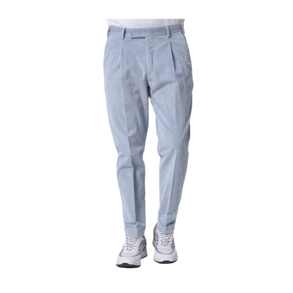 PT Torino Lichtblauwe Corduroy Broek Rebel Fit Blue Heren