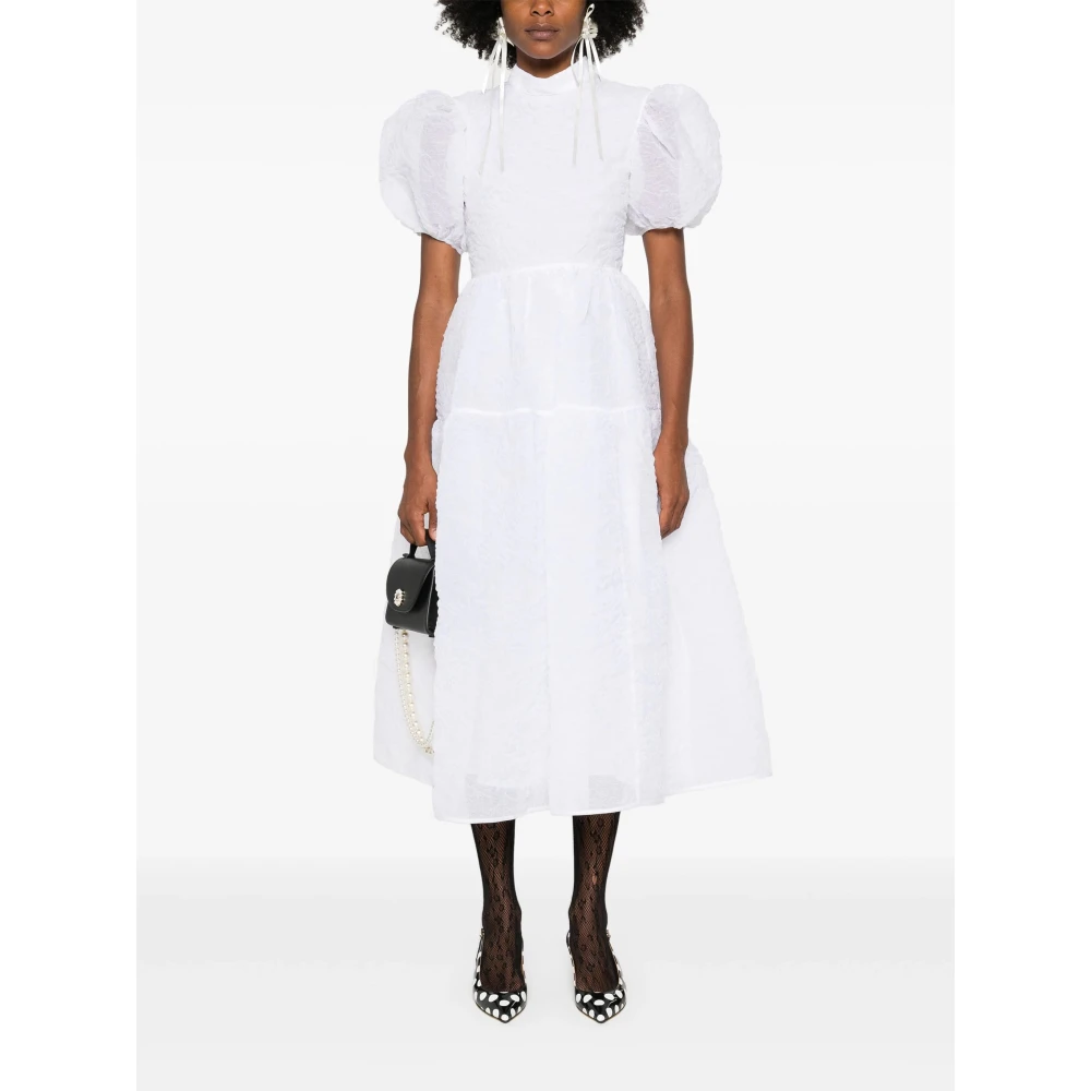 Cecilie Bahnsen Luxe Wit Matelassé Jurk White Dames