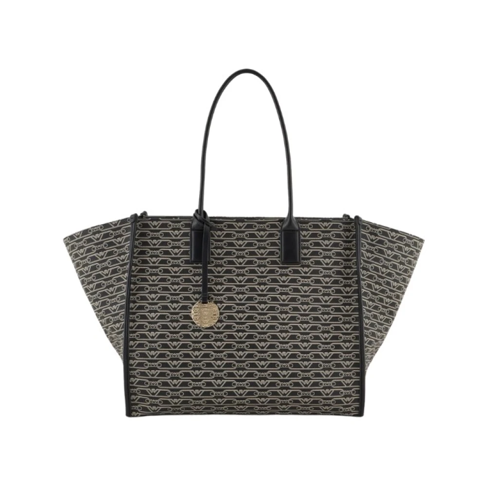 Emporio Armani Monogram Tote Tas Black Dames