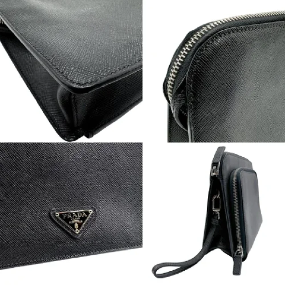 Prada Vintage Pre-owned Leather prada-bags Black Heren