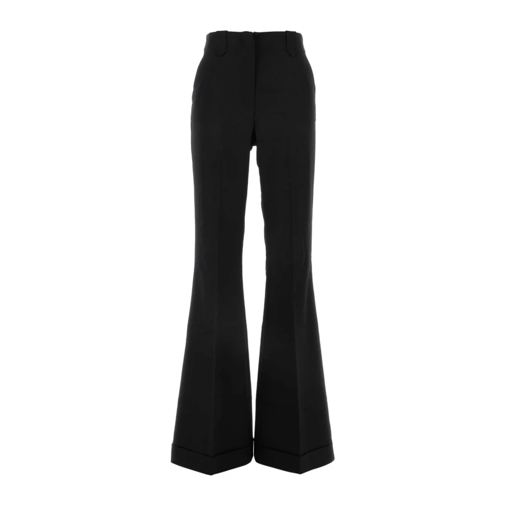 Andamane Zwarte Flared-Leg Twill Broek Black Dames