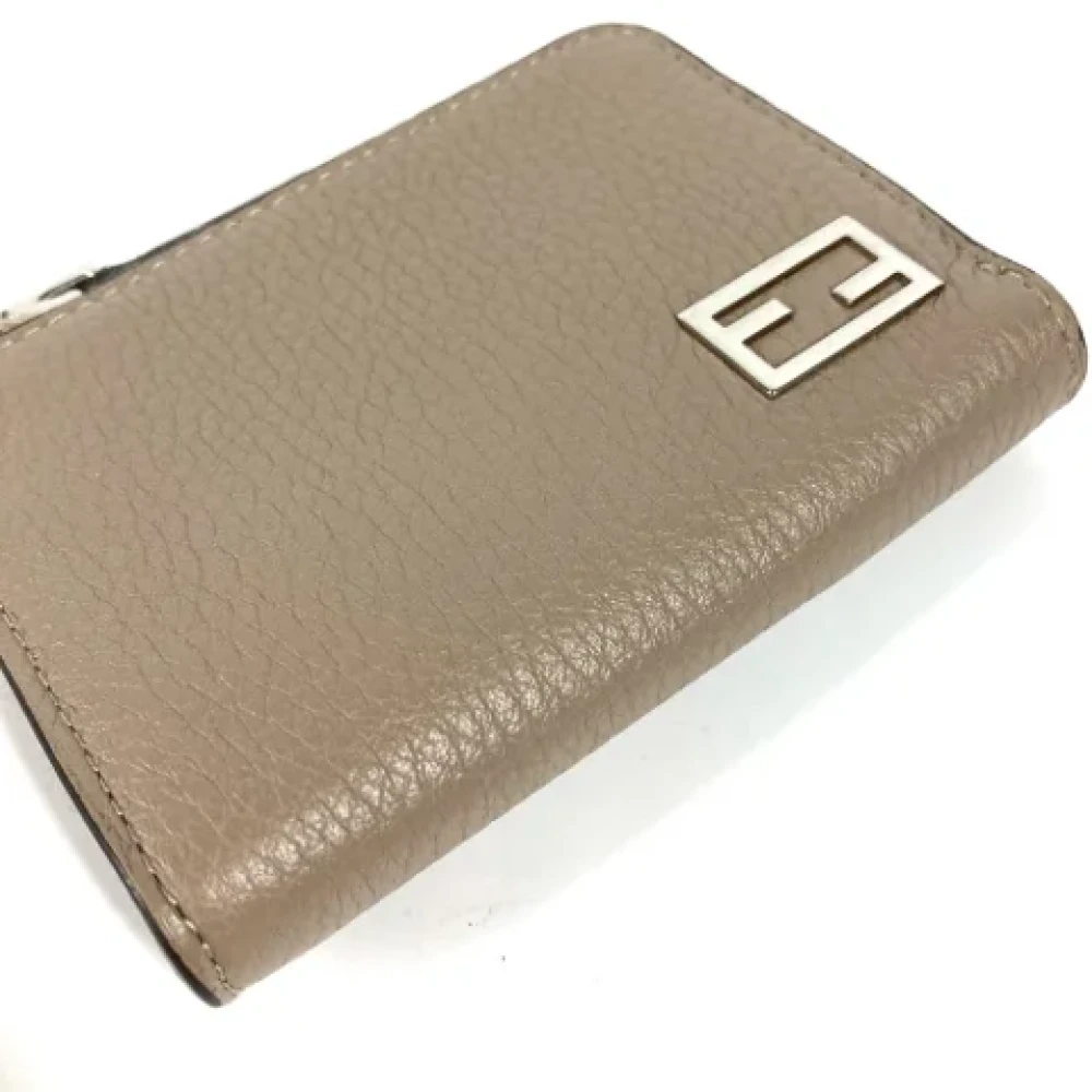 Fendi Vintage Pre-owned Leather wallets Beige Heren