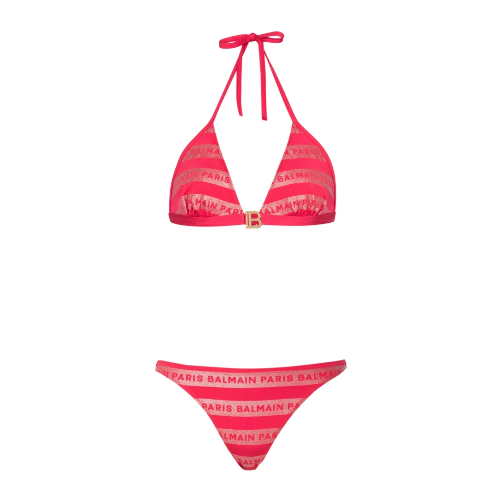Balmain Paris triangle bikini Red Dames