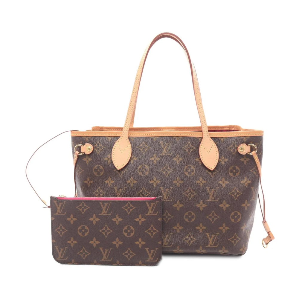 Louis Vuitton Vintage Women's Brown Pre-Owned Monogram Canvas Neverfull Tote Bag With Pouch