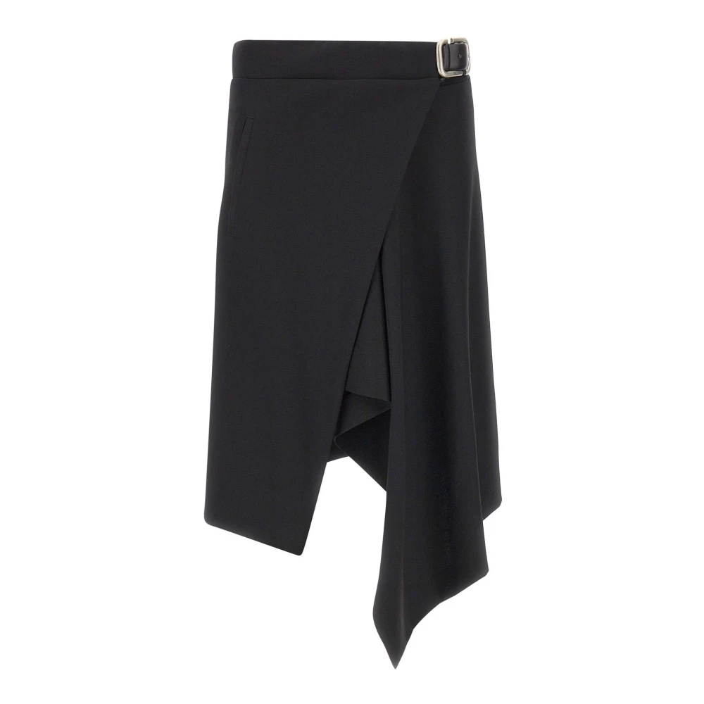 The Attico , Midi Skirts, Female, Black, S, Virgin Wool Midi Skirt