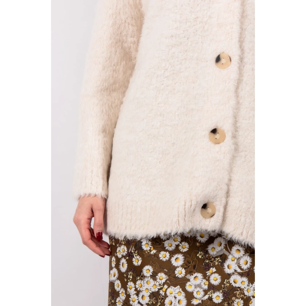 Vince Oversized Teddy Cardigan White Dames