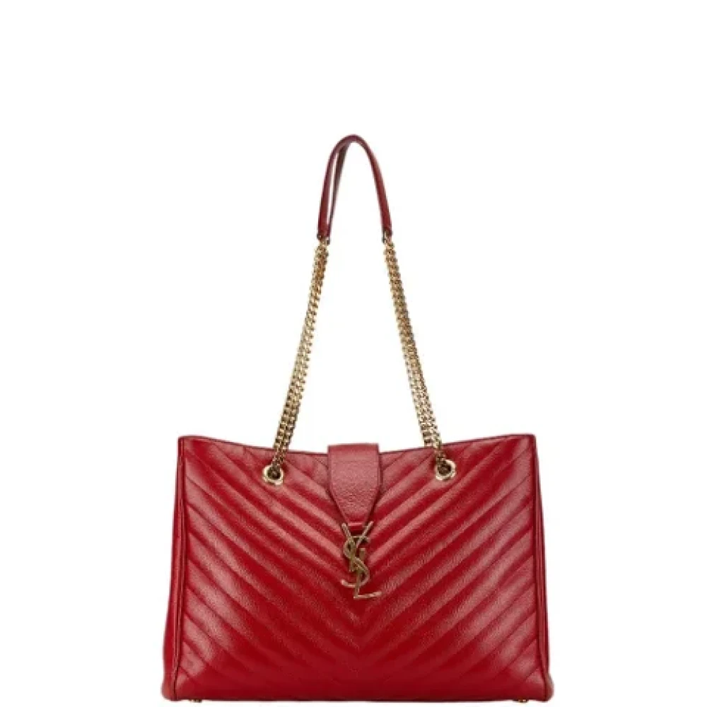 Saint Laurent Vintage Pre-owned Leather shoulder-bags Red Dames