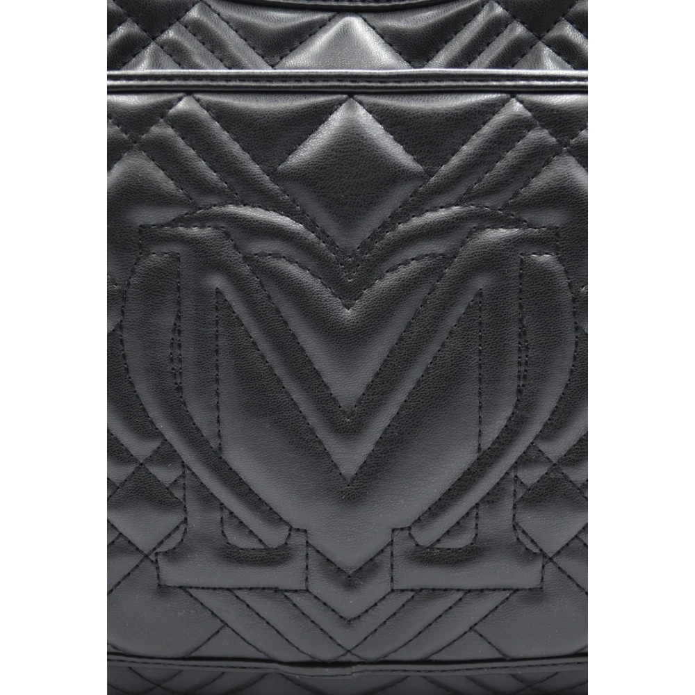 Love Moschino Gewatteerde Schoudertas met Iconisch Logo Black Dames