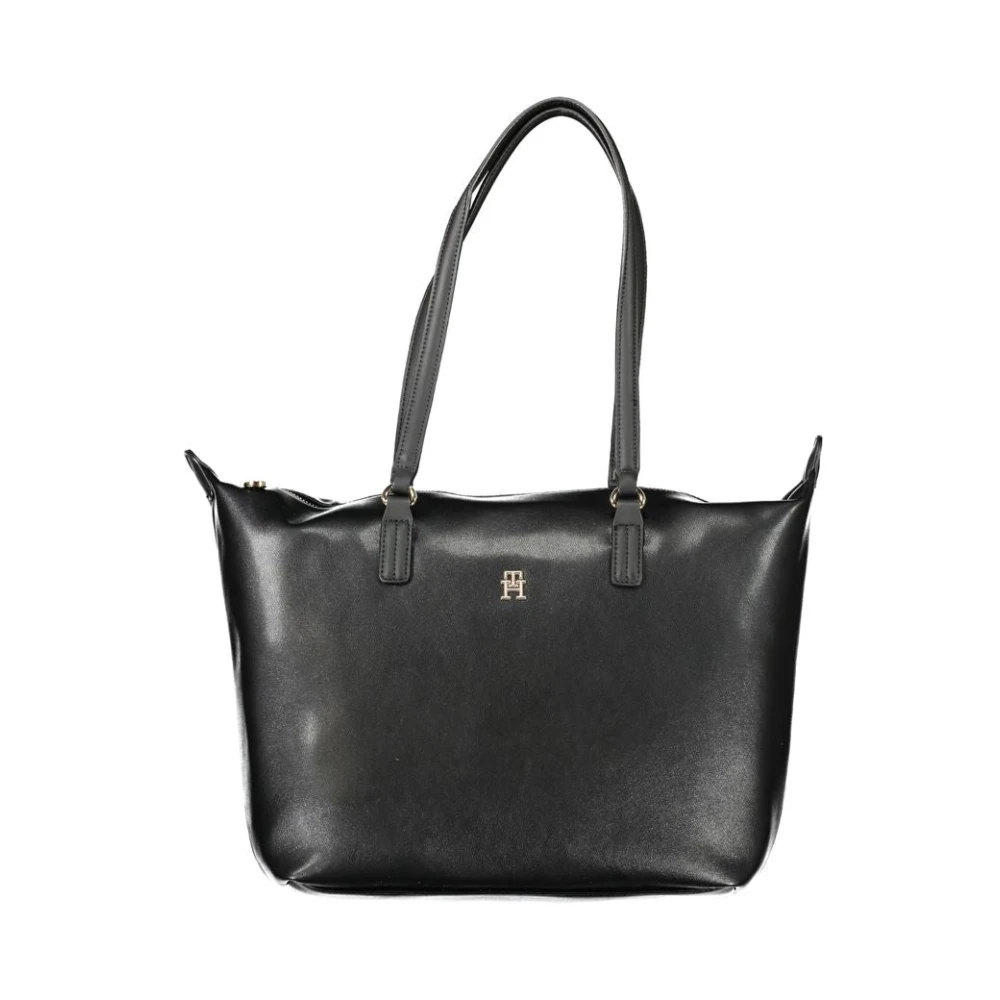 Tommy Hilfiger Women's Black Polyester Shoulder Bag With Logo
