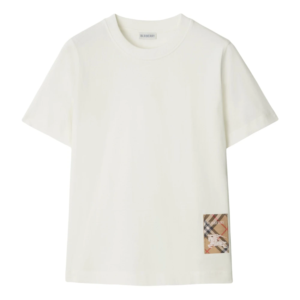 Burberry Krijt T-shirt Jwear White Dames