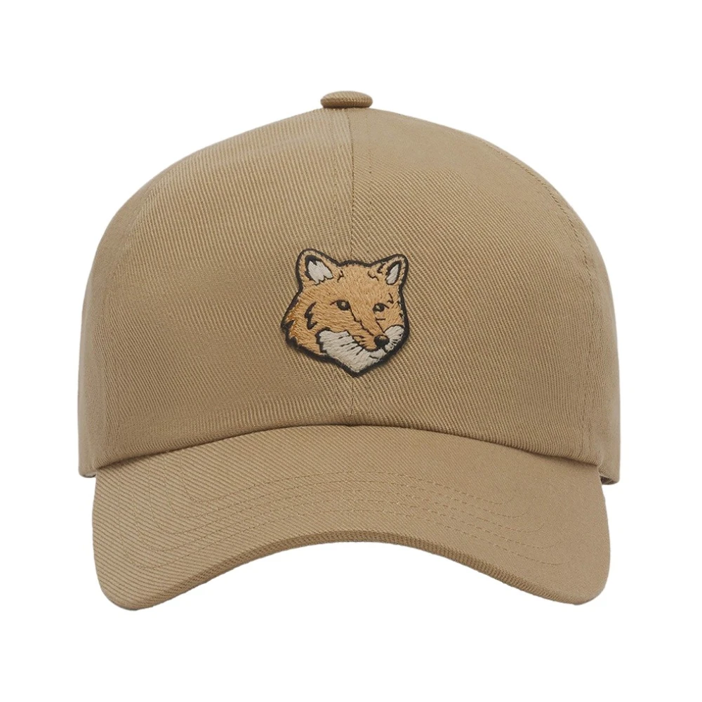Maison Kitsuné Katoenen Fox Cap Brown Unisex