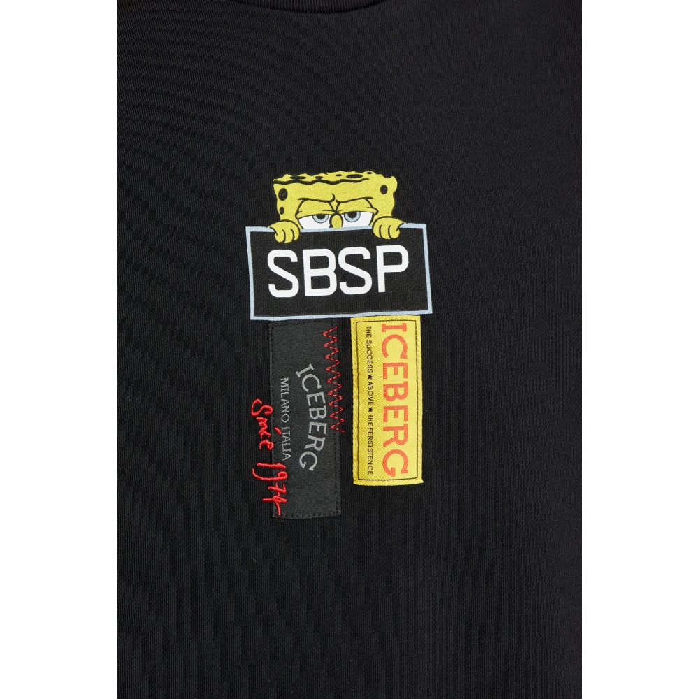 Iceberg Sweatshirt met logo Black Heren
