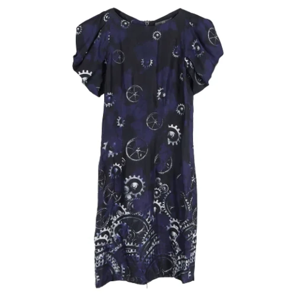 Alexander McQueen Pre-owned Silk dresses Blue Dames