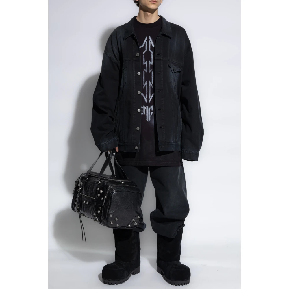 Balenciaga Losvallende spijkerjasje Black Heren