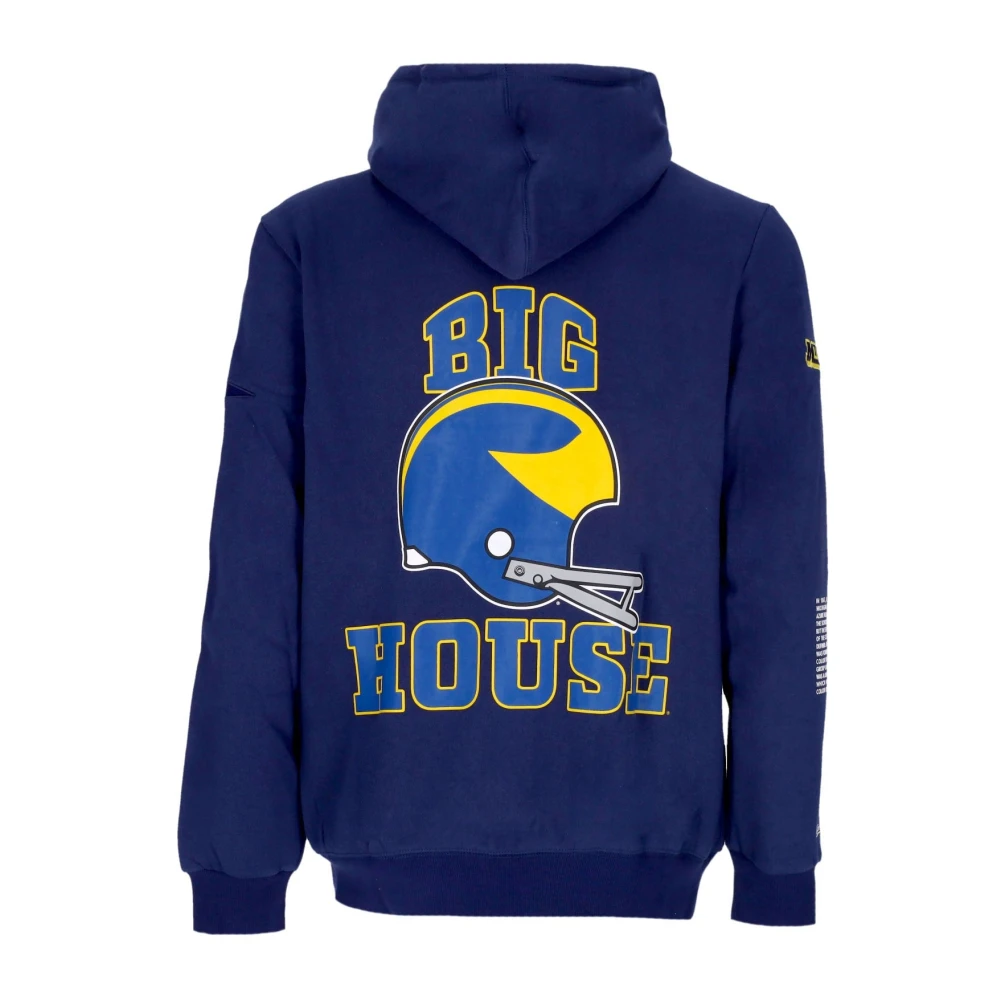 Mitchell & Ness Michigan Wolverines Fleece Hoodie Navy Blue Heren