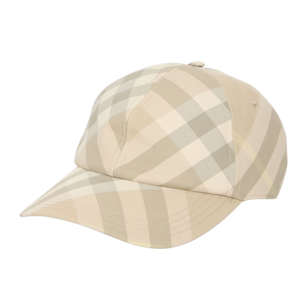 Burberry Beige Check Baseball Hat Beige Heren