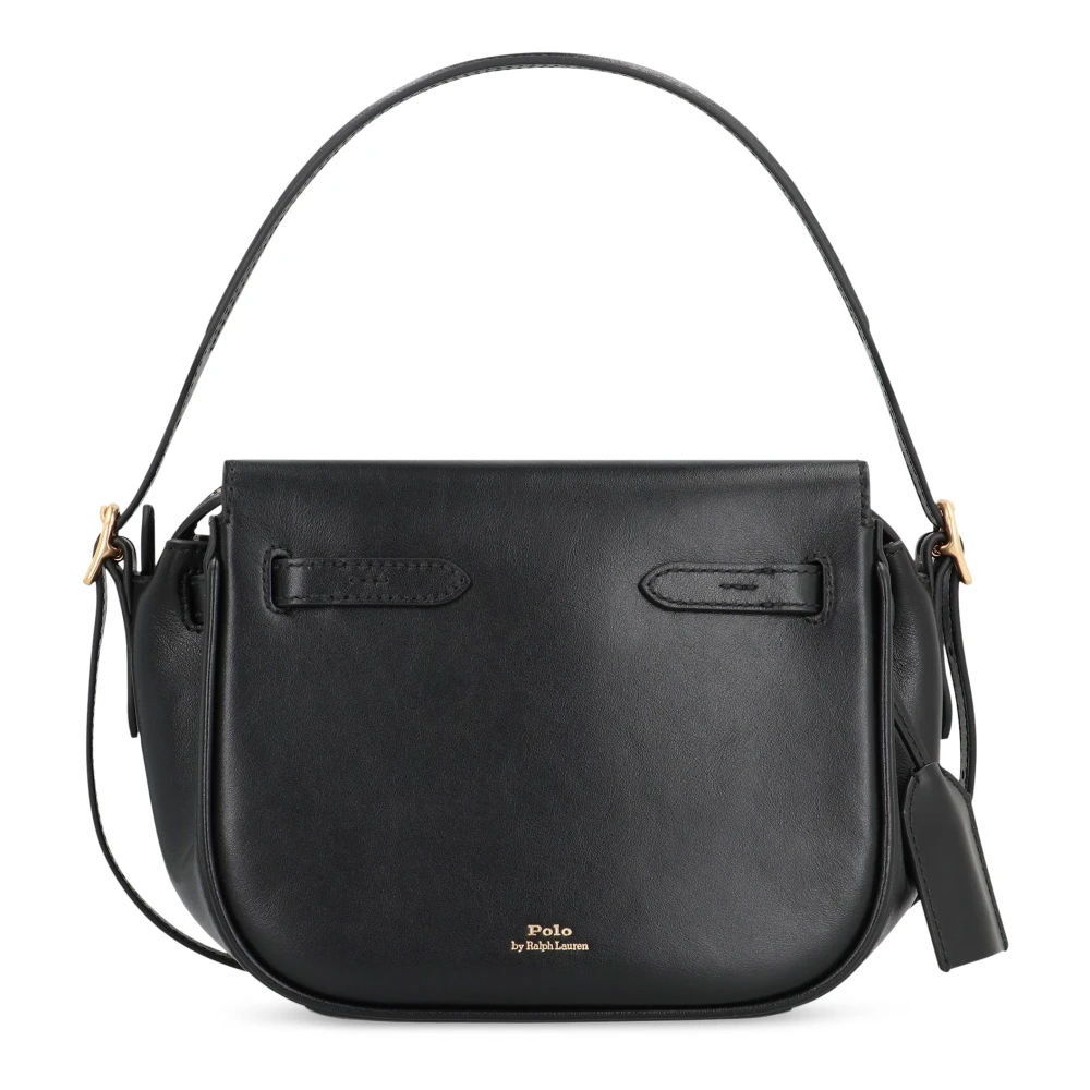 Polo Ralph Lauren Black Handbags, Female, One Size, Mini Leather Handbag With Logo Charm