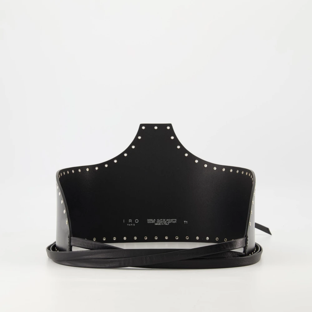 IRO Zwart Leren Korset Riem Black Dames