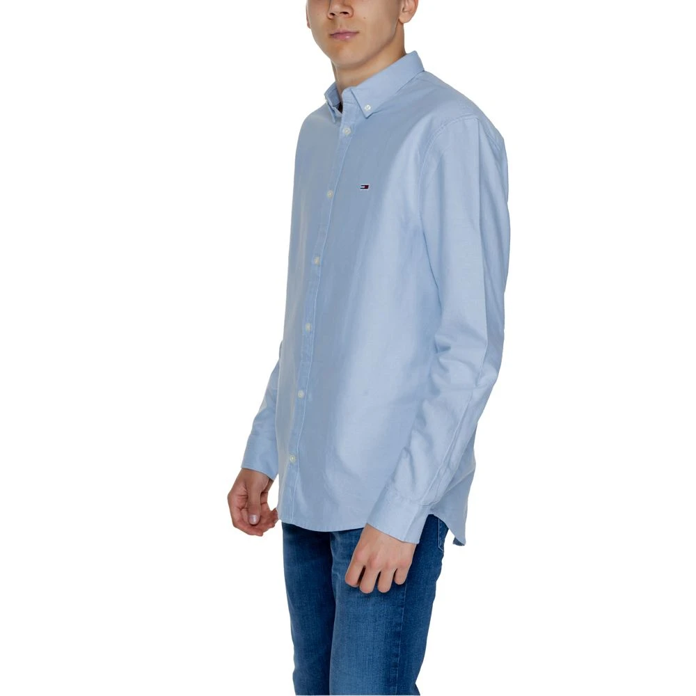 Tommy Jeans Blauw Katoenen Overhemd Herfst Winter Blue Heren