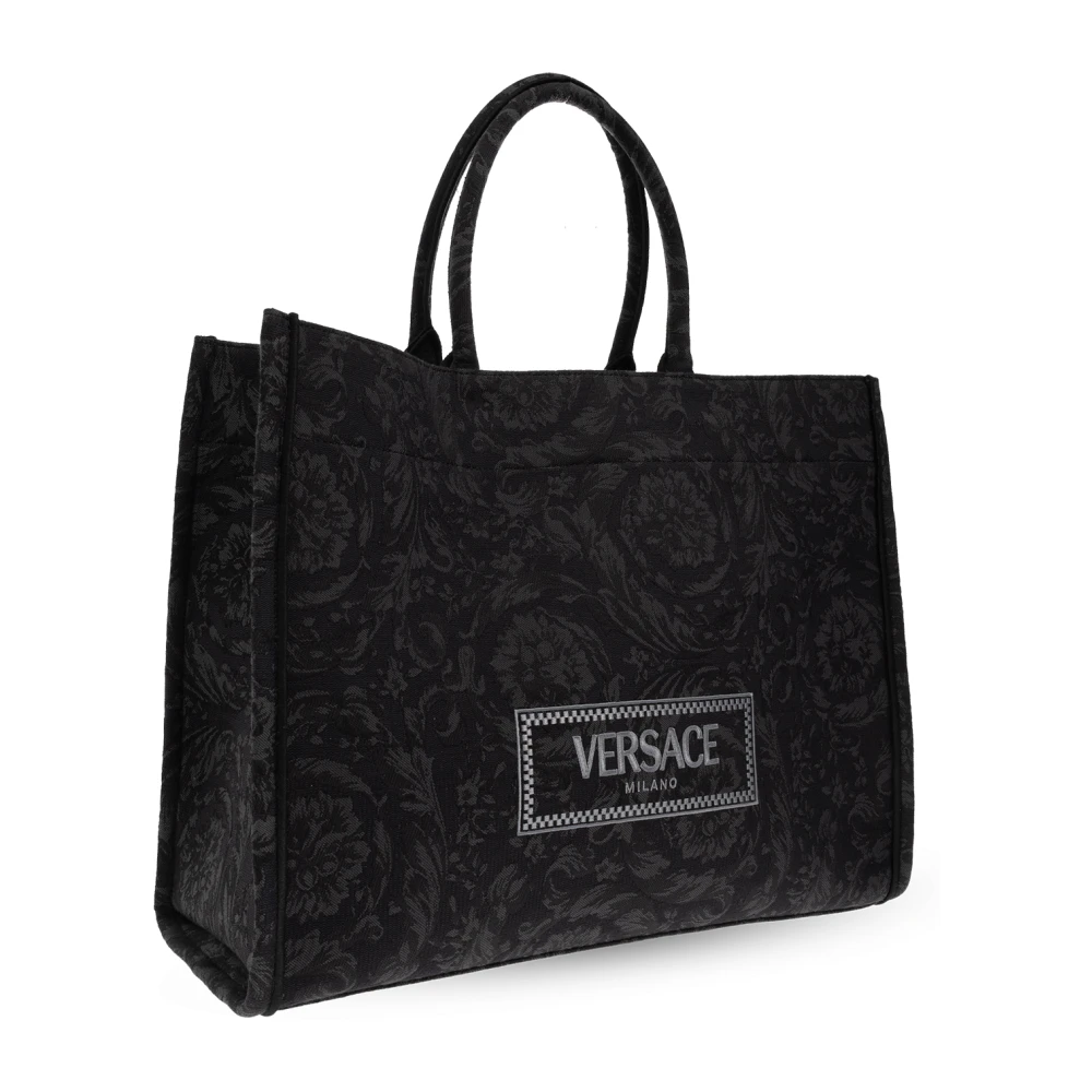 Versace Athena Grote shopper tas Black Unisex