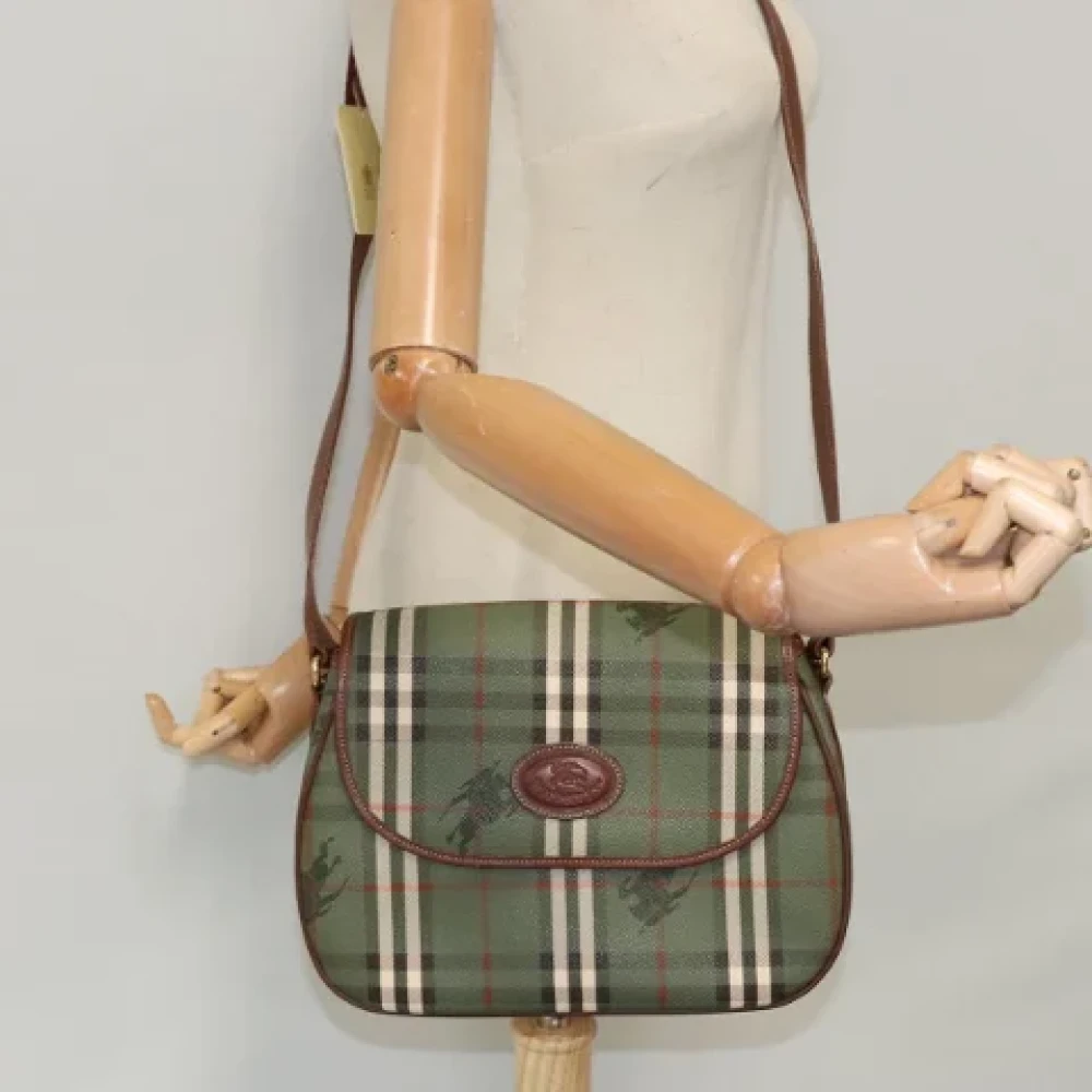 Burberry Vintage Pre-owned Canvas shoulder-bags Green Dames