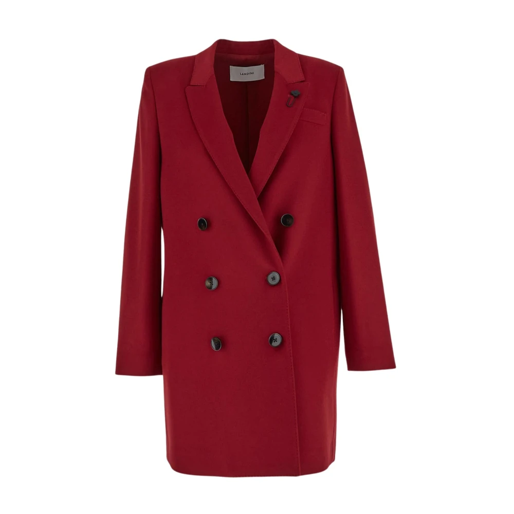 Lardini Dubbelbreasted wollen jas Red Dames