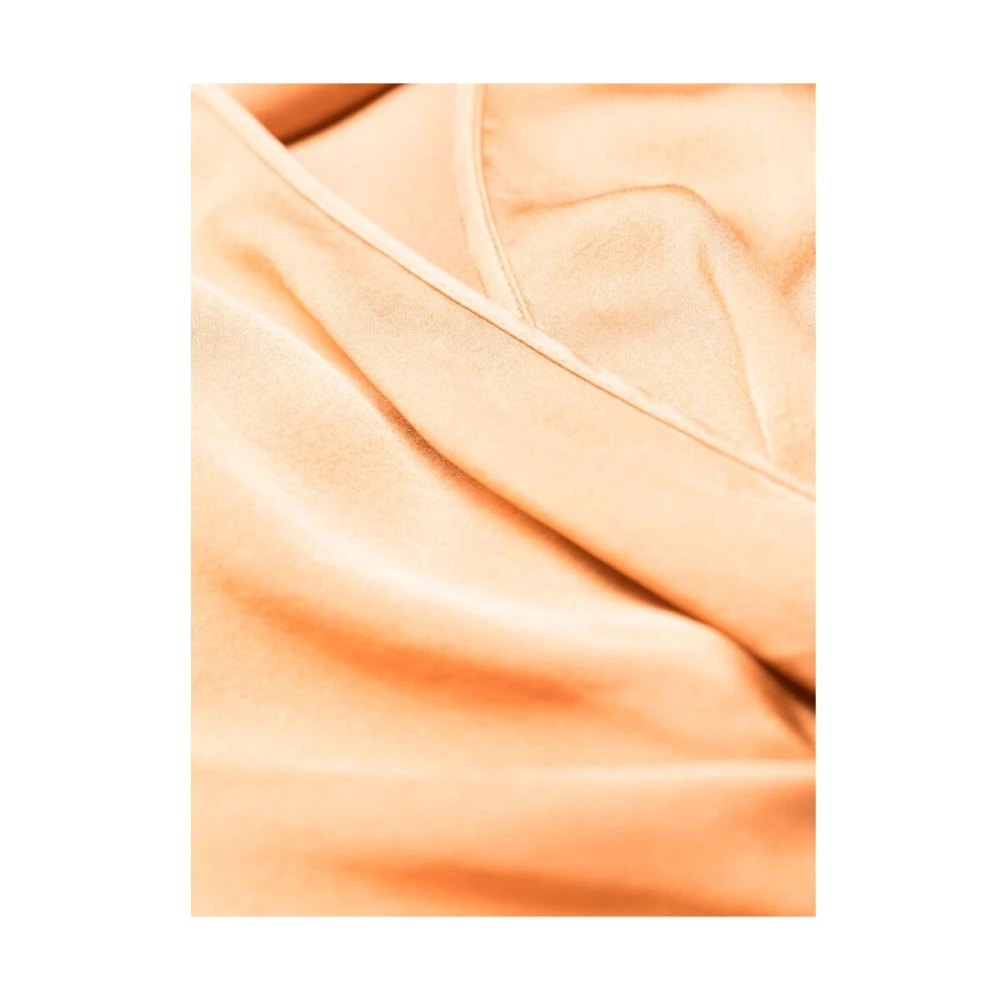 Forte Zijden Wrap V-Hals Bodysuit Orange Dames