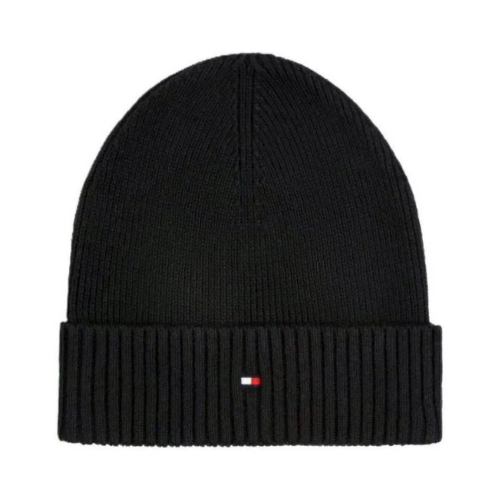 Tommy Hilfiger Pima Katoen Vlag Beanie Black Heren