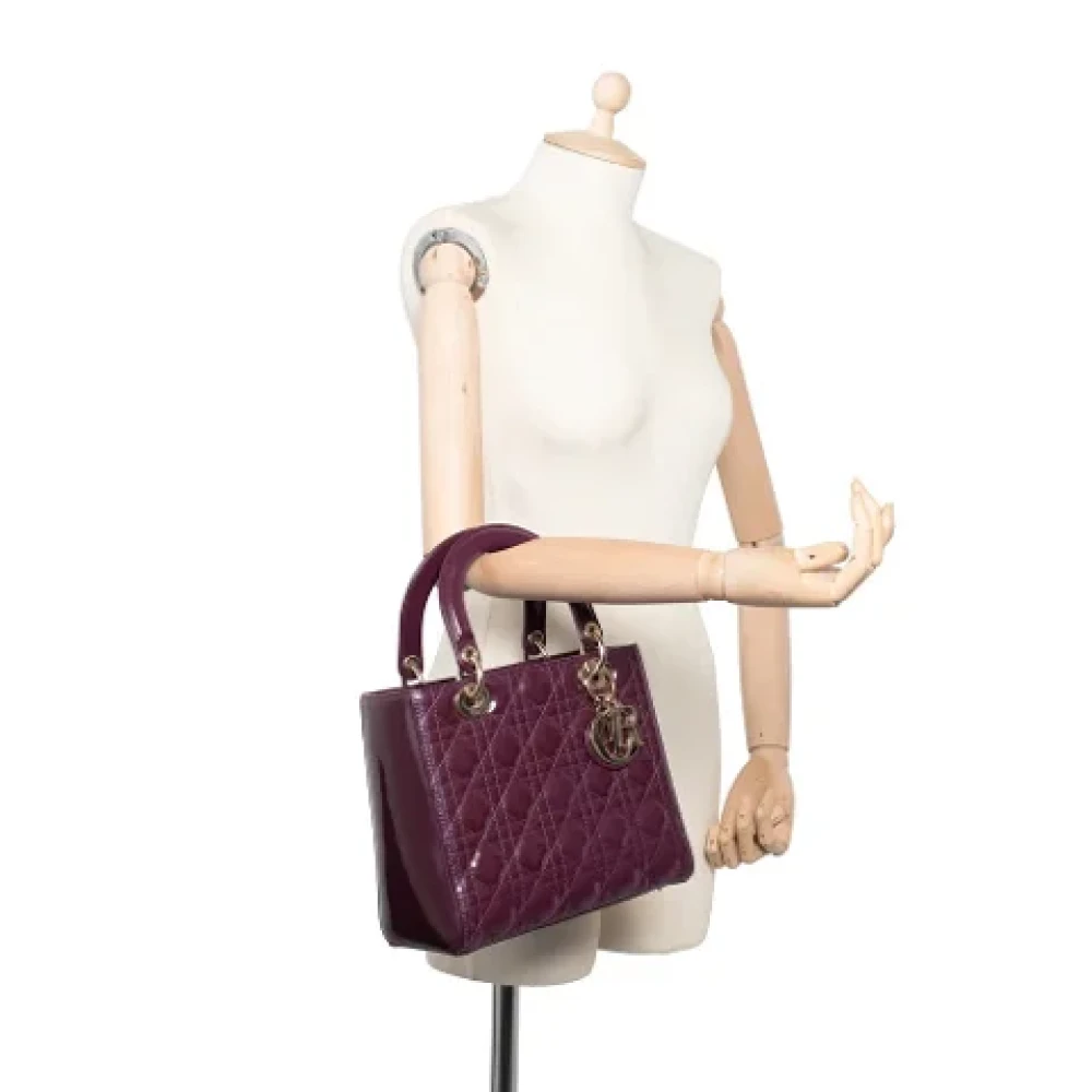 Dior Vintage Pre-owned Leather dior-bags Purple Dames